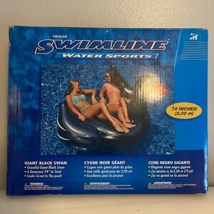 Giant Black Swam Pool Float